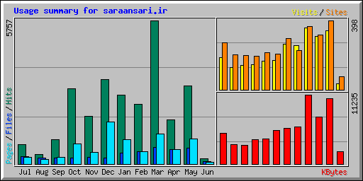 Usage summary for saraansari.ir